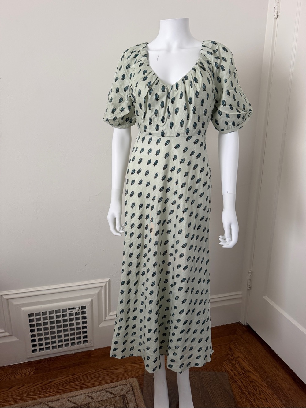 NWT Banana Republic Viscose-Linen Ruched Long Midi Dress